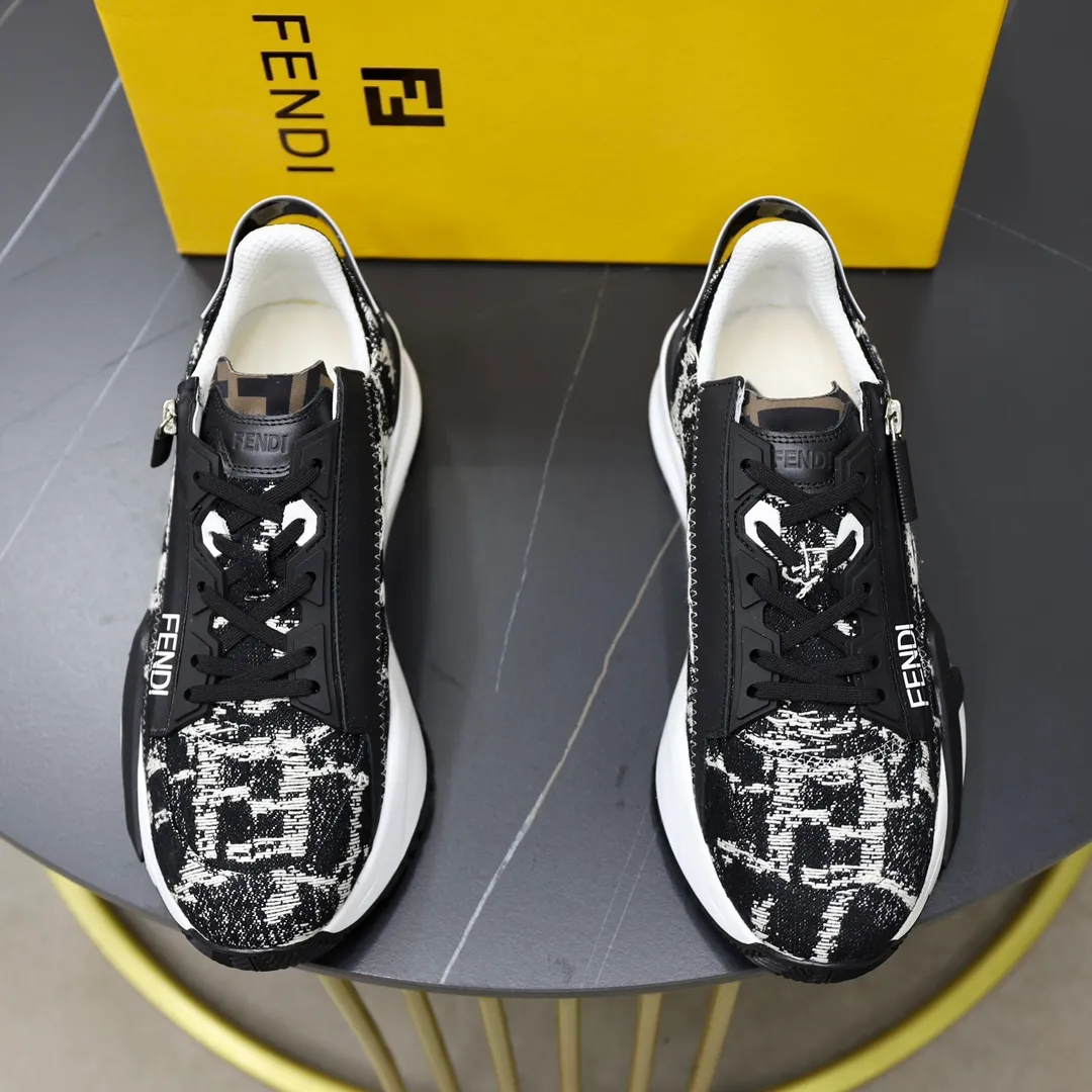 Men's shoes 280🔥 Brand: FENDI Size: 38-44 (45, 46 customized) Grade: Original quality High version Material: Imported cowhide stitching brand cloth ➕ High-quality and comfortable lining Original lightweight non-slip outsole Style category: Travel Fashion casual shoes Versatile trend
